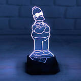 3D світильник з пультом і акумулятором 3D Lamp Гомер Сімпсон (LP-33730), фото 9