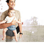 Слінг/елго рюкзак/кенгуру для дітей/хіпсит 3 в 1 для перенесення немовлят від 3.5 до 20 кг Aierbao сірий, фото 9