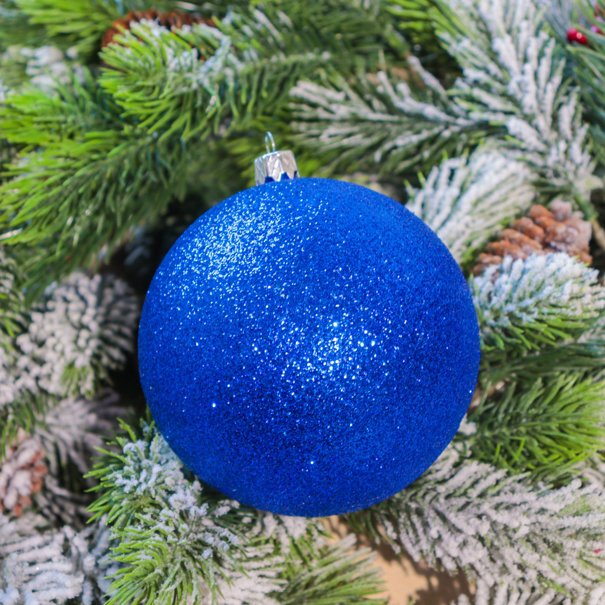 🔥 Вау! Ялинкова куля Bonita 10 см Блискучий, Синій