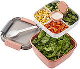 Ланчбокс салатниця OldPAPA Bento 1100 мл рожевий (LB-31144), фото 2
