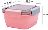 Ланчбокс салатниця OldPAPA Bento 1100 мл рожевий (LB-31144), фото 3