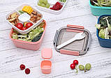 Ланчбокс салатниця OldPAPA Bento 1100 мл рожевий (LB-31144), фото 7