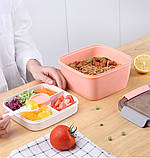 Ланчбокс салатниця OldPAPA Bento 1100 мл рожевий (LB-31144), фото 10