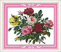 Красиві троянди Набір для вишивання хрестом із друком на тканині NKF H 308