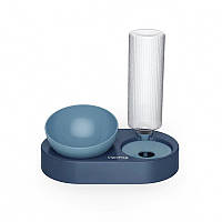 Миска для собак/котів з поїльником пластикова VIPDOG синя (VG-28329)