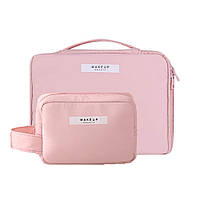 Косметичка/органайзер/несессер для косметики дорожный набор 2 шт размер S и L MAKEUP Beauty розовый (MB-26980)