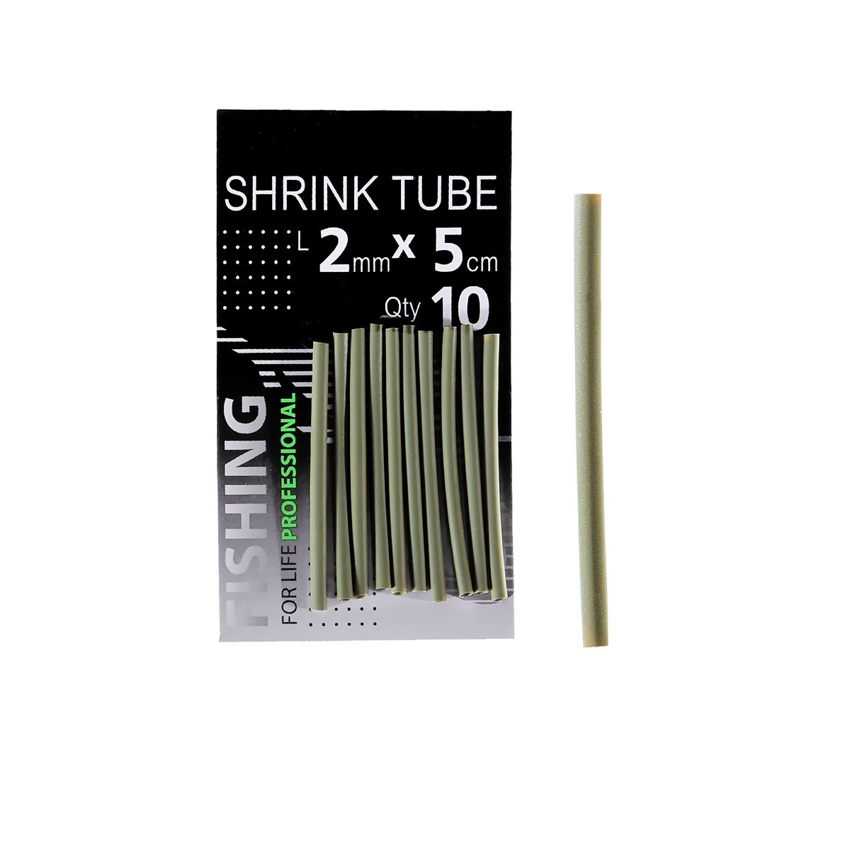 Трубка термозбіжна зелена 2,0мм. L-5см.(10шт/уп)