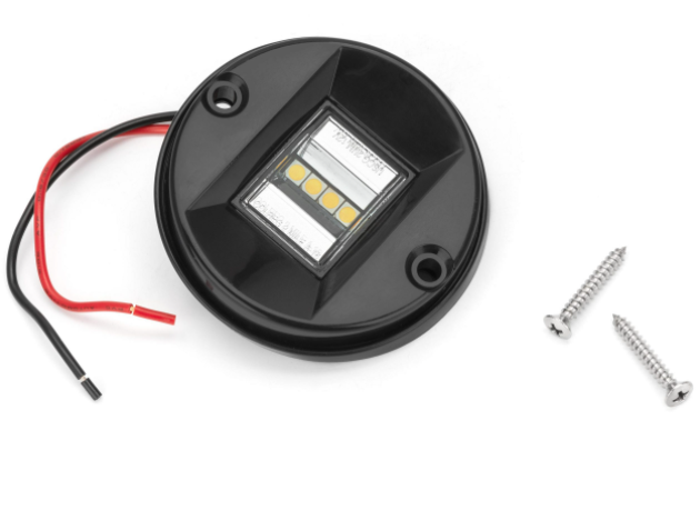 Вогонь кормової круглий світлодіодний пластиковий чорний корпус, фото 1