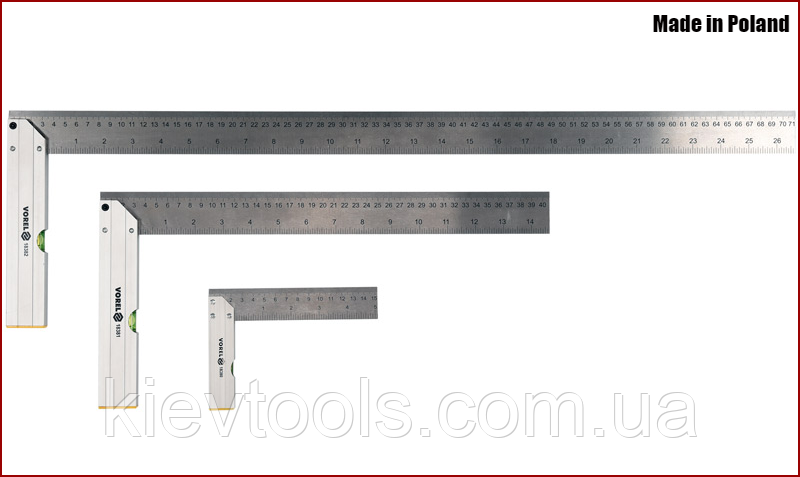 Набір косинців з рівнем 150/400/700 мм алюміній /сталь Vorel 18390
