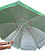 Пляжна парасолька Ø2.5 м повітряний клапан, чохол + бур у ПОДАРУНОК! нейлон, Зелений, зелений, фото 4