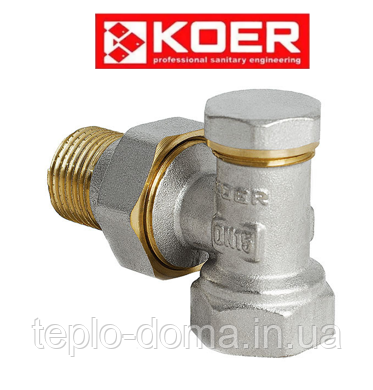 Кран радіаторний кутовий нижній 3/4 KOER KR.902 (Чехія)