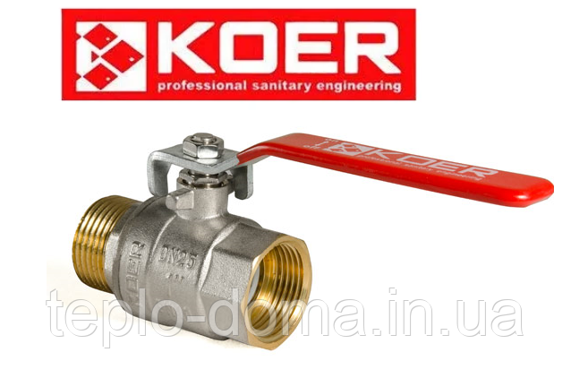 Кран латунний кульовий Koer 1/2" KR.215 ГШР (Чехія)