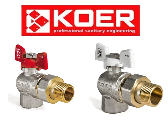 Кран з американкою кутовий 1" KR.228 (Чехія), фото 1