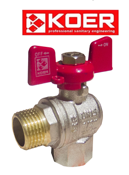 Кран латунний кульовий кутовий Koer 3/4" KR.208 ГШБ (Чехія)
