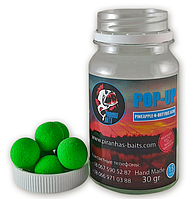 Бойли Piranhas Baits Pop-Up Eurostandard Series Pineapple - N - Butyric Acid 15mm 30gr