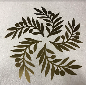 Декор на стіну Комплект Гілочок 5 штук із дзеркального пластику на стіну для фотозони, декору Золоті 45х37