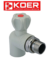 Кран радиаторный угловой KOER K0158.PRO - 25x3/4 PPR (Чехия)