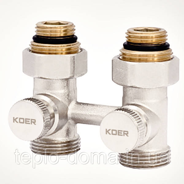 Вузол KOER KR.1131 нижнього підключення радіатора прямий 3/4" (комплект)