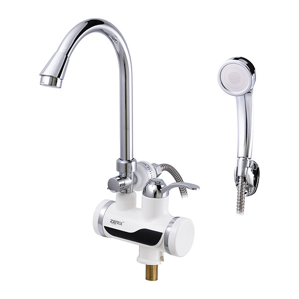 Електричний проточний водонагрівач ELW08 - E 3 КВТ на мийку c лійкою (з индик. темп.), фото 1