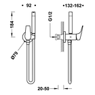 Змішувач для гігієнічного душу TRES CANIGÓ-TRES прихованого монтажу хром латунь 21712301, фото 3