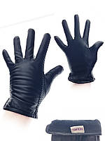 Классические мужские перчатки из натуральной кожи (лайка) на подкладке с плюша