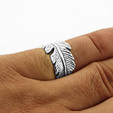 Кільце срібне Перо безрозмірне, фото 4