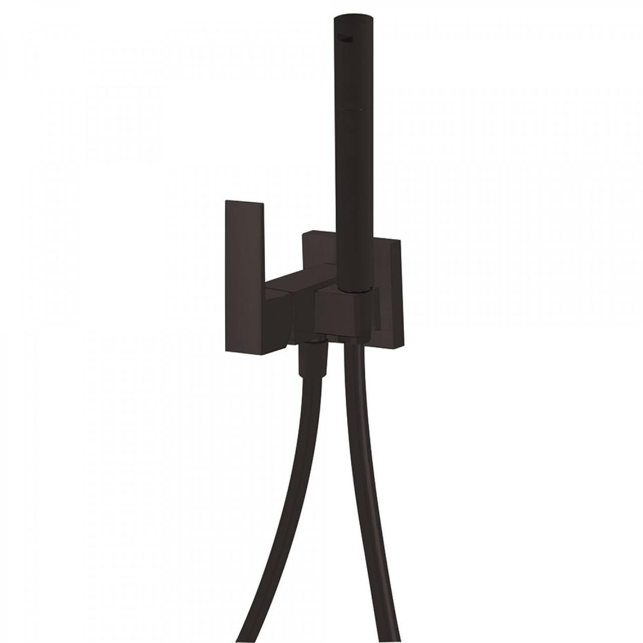 Змішувач для гігієнічного душу TRES Cuadro прихованого монтажу чорний латунь 00612301NM, фото 1