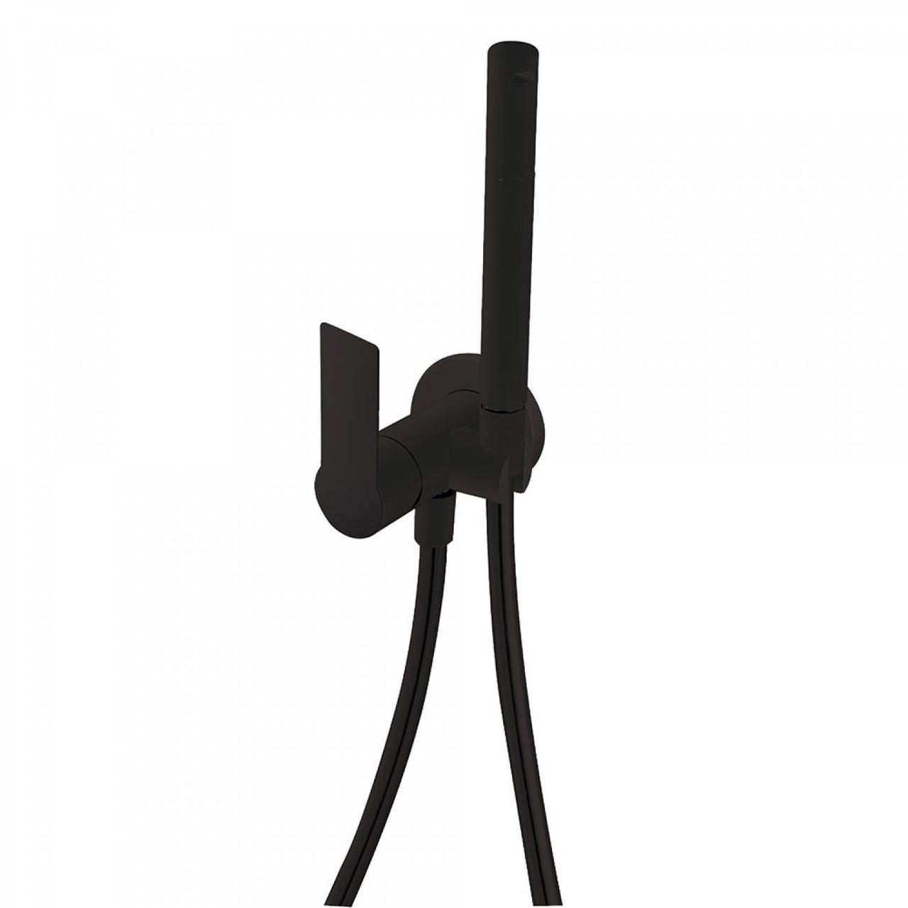 Змішувач для гігієнічного душу TRES Loft прихованого монтажу чорний латунь 20522301NM, фото 1