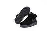 Зимові чоловічі кросівки Nike Air Force 1 High LV з хутром теплі замш черные. Фото в живу. Чоботи зимові, фото 3