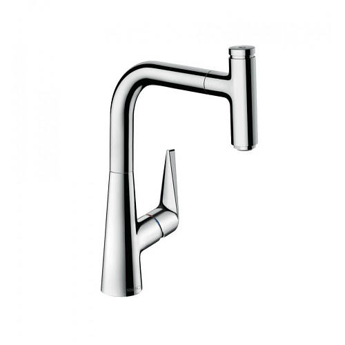Кран на кухню с видвижной лейкой HANSGROHE Talis Select M51 73852000 ...