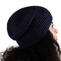 Шапка жіноча Woman's heel темно-синя (Ш-432-3)