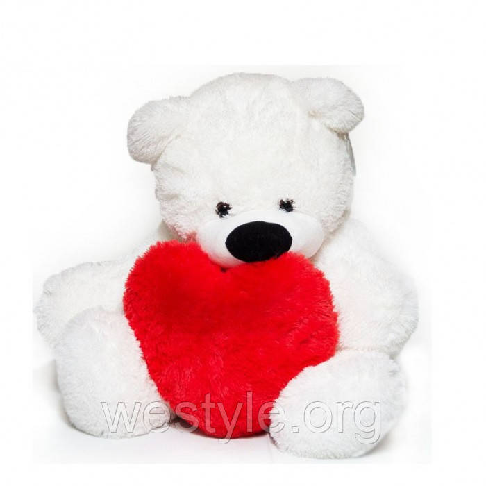 М'яка іграшка - Плюшевий Ведмедик білий з серцем