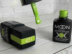 Гель-лак Moon Full Breeze Color №431 (насичено салатовий, емаль), 8 мл