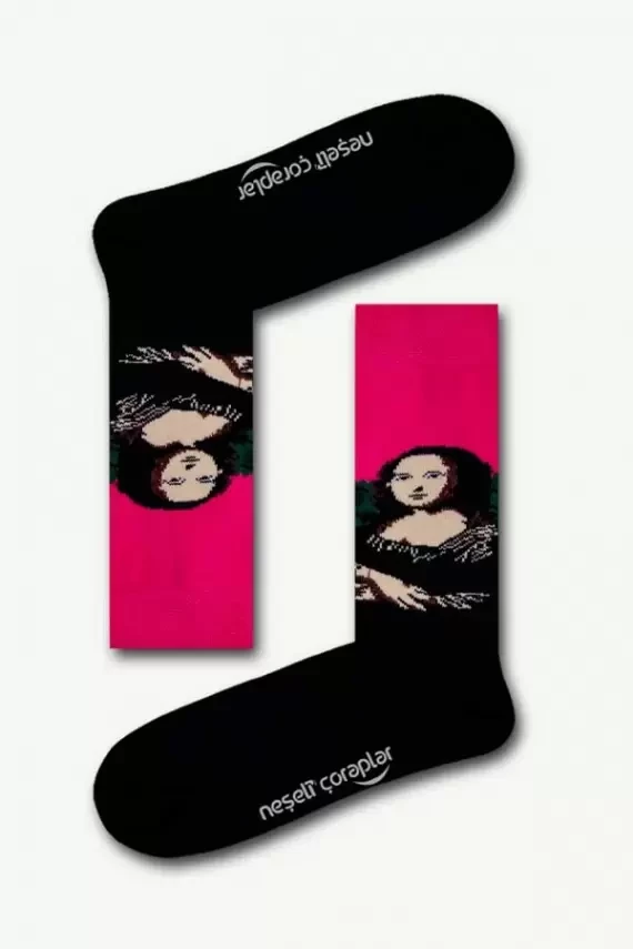 Шкарпетки Neseli Мона Ліза рожеві , One size (37-42)