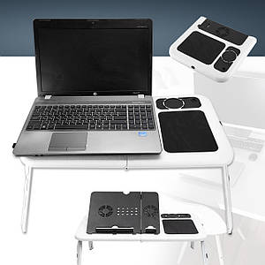 Підставка столик для ноутбука з 2 USB кулерами охолодження розкладний трансформер E-Table LD09