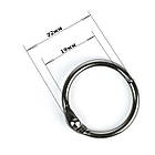 Кільця для блокнотів металеві, роз"ємні Графит 19мм 1шт (KDA016), фото 2