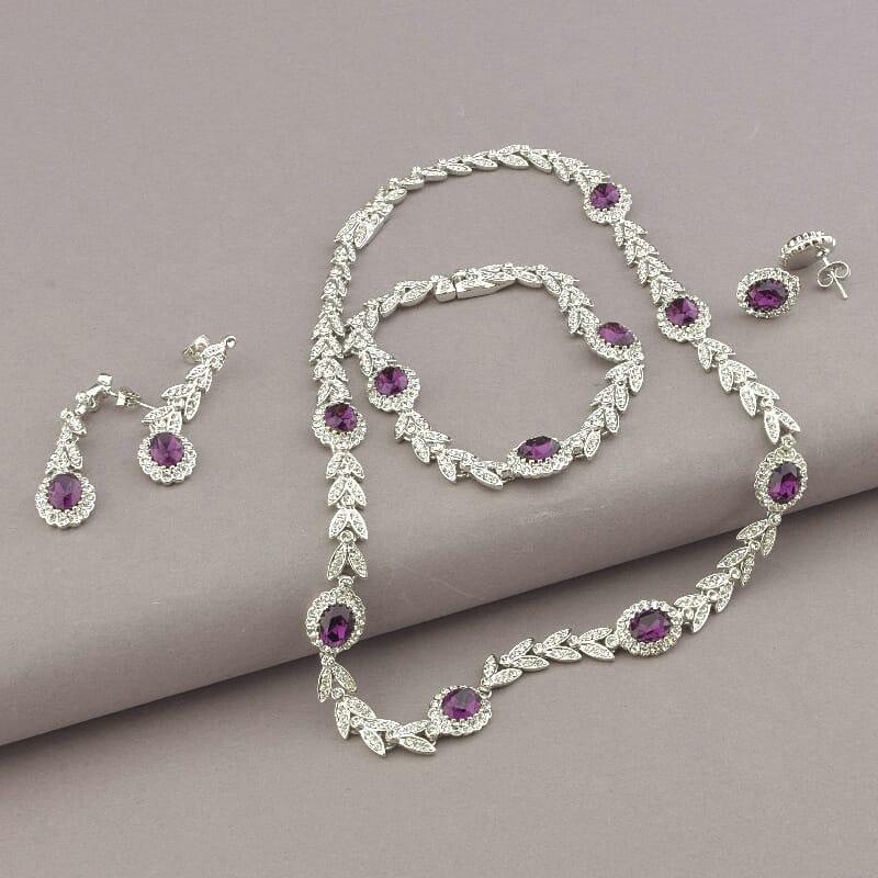 Набір (4 Предмети) 'Winniana' Фіаніт 40 см. (родій), фото 1