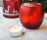 Набір скляних новорічних свічників "Merry Christmas" 7*7,5 см, фото 2