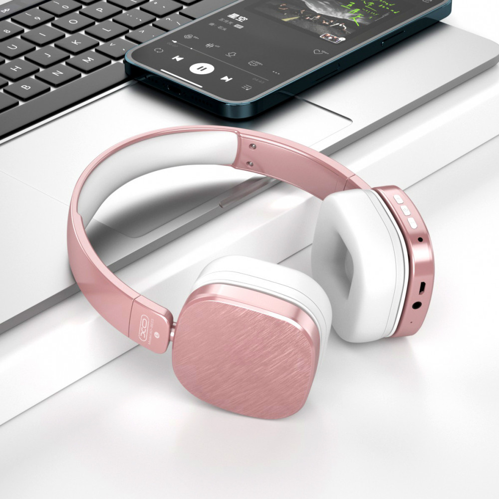 Бездротові накладні навушники блютуз з мікрофоном XO BE23 Bluetooth Рожевий, фото 1