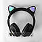 Дитячі бездротові bluetooth-навушники STN-28 бездротові блютуз навушники з котячими вушками котика чорні, фото 7