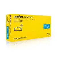 Рукавиці латексні MERCATOR Comfort Powdere опудрені, розмір M, (100 шт./пач.) Білий