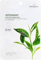 Маска тканевая антиоксидантная для лица с экстрактом зеленого чая Beauugreen Green Tea Mask 23 мл