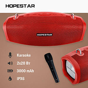 Портативна Bluetooth Колонка Hopestar X БАС ОРИГІНАЛ з мікрофоном бездротова акустика червона