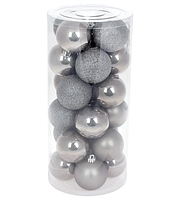 Набір куль пласт. у кор-ці 6см 24шт теплий сірий №147-149/Bonadi/(72)