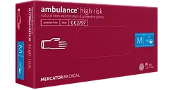 Рукавиці латексні Mercator Medical Ambulance High Risk розмір M (50 шт./пач.) Сині