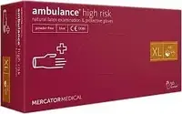 Перчатки латексные Mercator Medical Ambulance High Risk размер XL(50шт/уп) Синие