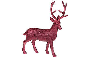 Фігурка декор. полістоун "Олень" 30см,глітер бордо №113-303/Bonadi/(12)(24)