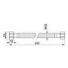 Шланг гнучкий для підключення води SANDIPLUS вн-вн 1/2"x1/2" 30 см 79206 SD397W30, фото 3