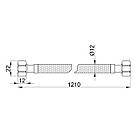 Шланг гнучкий для підключення води SANDIPLUS вн-вн 1/2"x1/2" 120 см 79218 SD397W120, фото 3