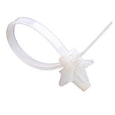 Стяжки з кріпильною головкою білі / хомути з дюбель-пістоном